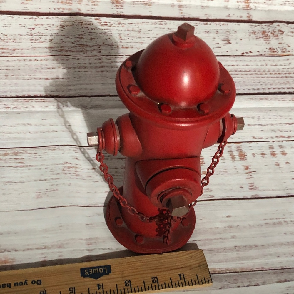 Cost Plus World Market Red Fire Hydrant Decor 9”x4” piggy bank NWT - Picture 6 of 8